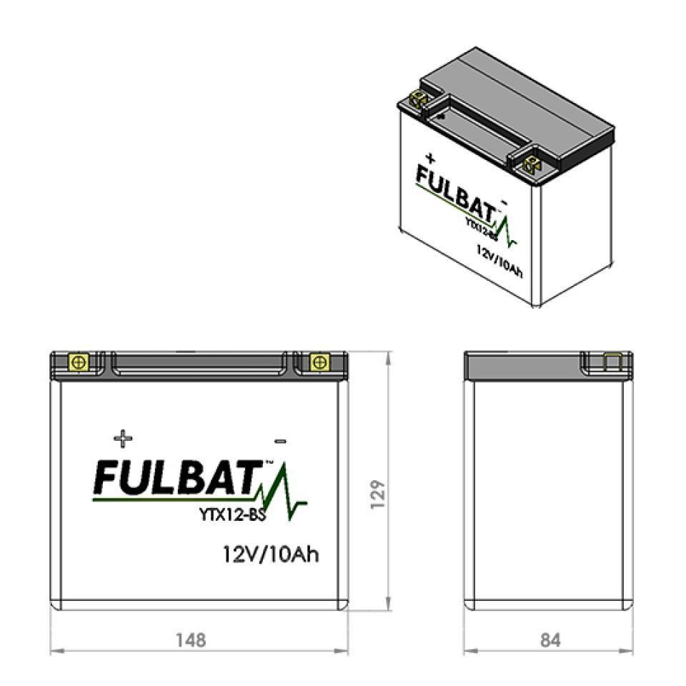 Batterie Fulbat pour Quad Kawasaki 300 KVF Brute force 2012 à 2017 Neuf