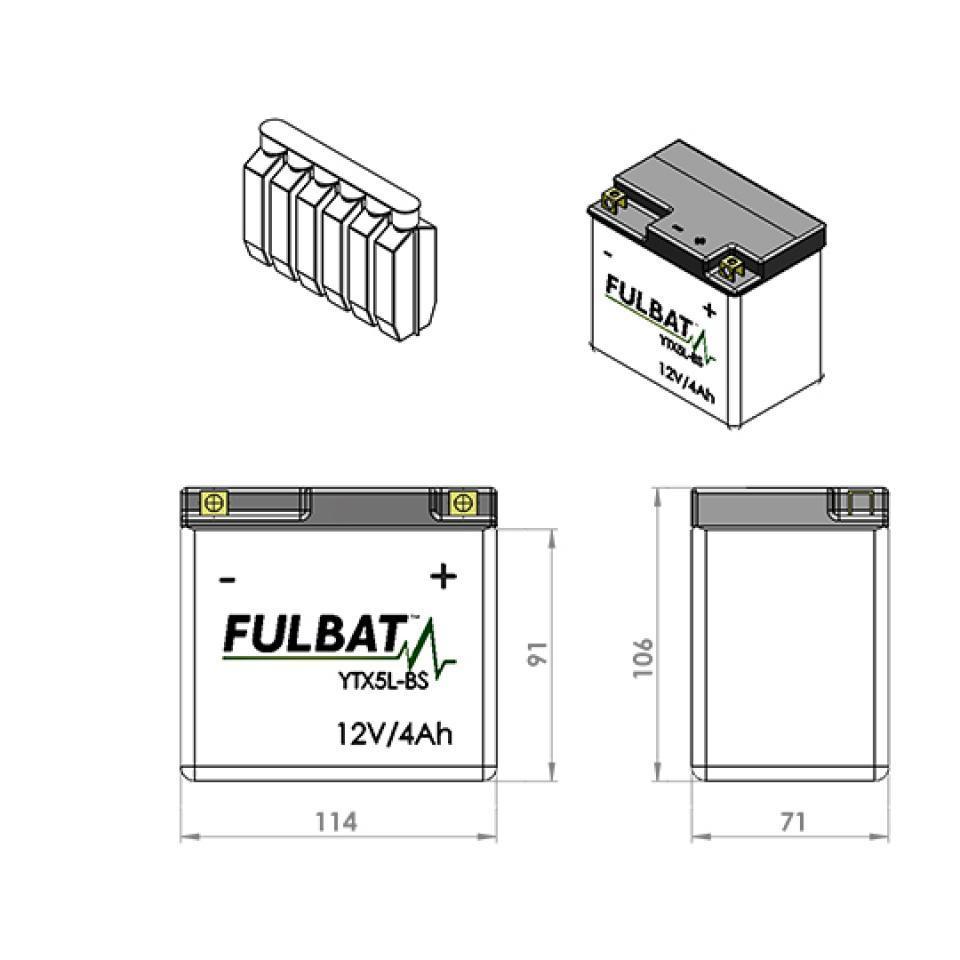 Batterie Fulbat pour Scooter Peugeot 50 Citystar 2014 à 2017 Neuf