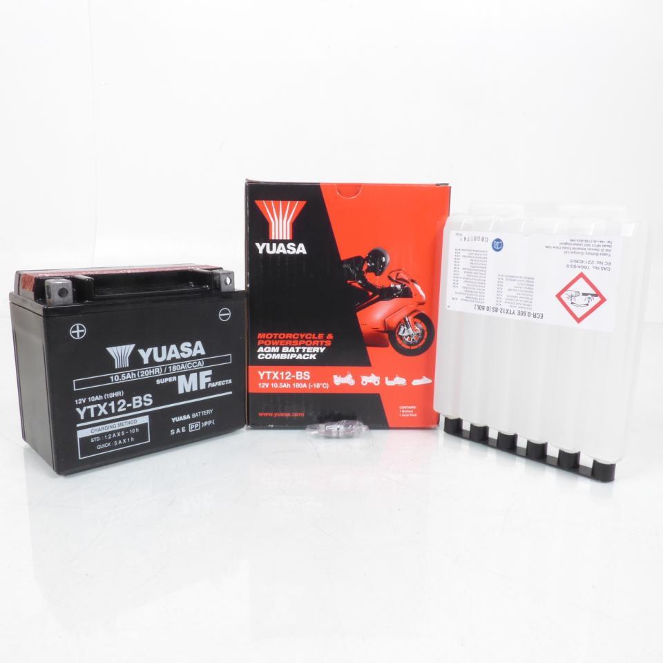 Batterie Yuasa pour Moto Triumph 900 Bonneville T100 2017 à 2023 YTX12-BS / 12V 10Ah Neuf