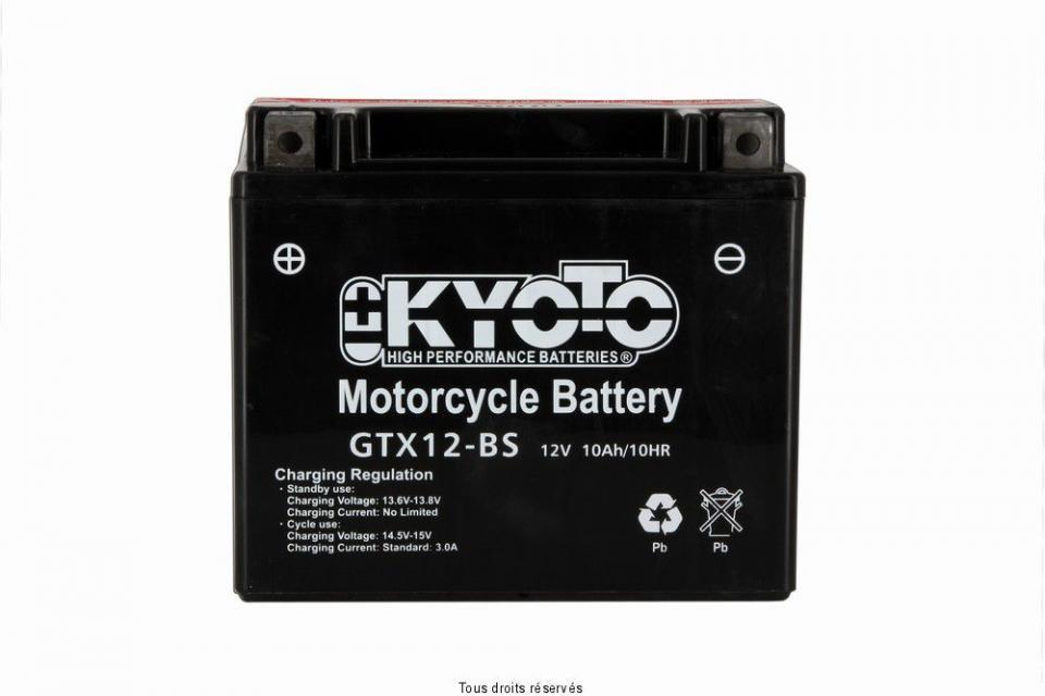Batterie Kyoto pour Quad Kawasaki 300 KVF 2012 à 2020 YTX12-BS / 12V 10Ah Neuf