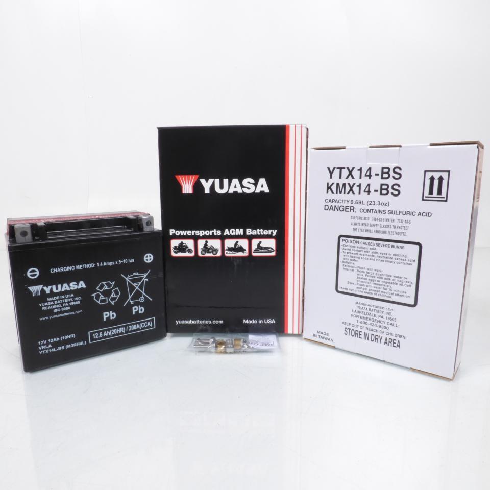 Batterie Yuasa pour Moto Harley Davidson 1200 Xr X 2010 à 2012 YTX14L-BS / 12V 12Ah Neuf