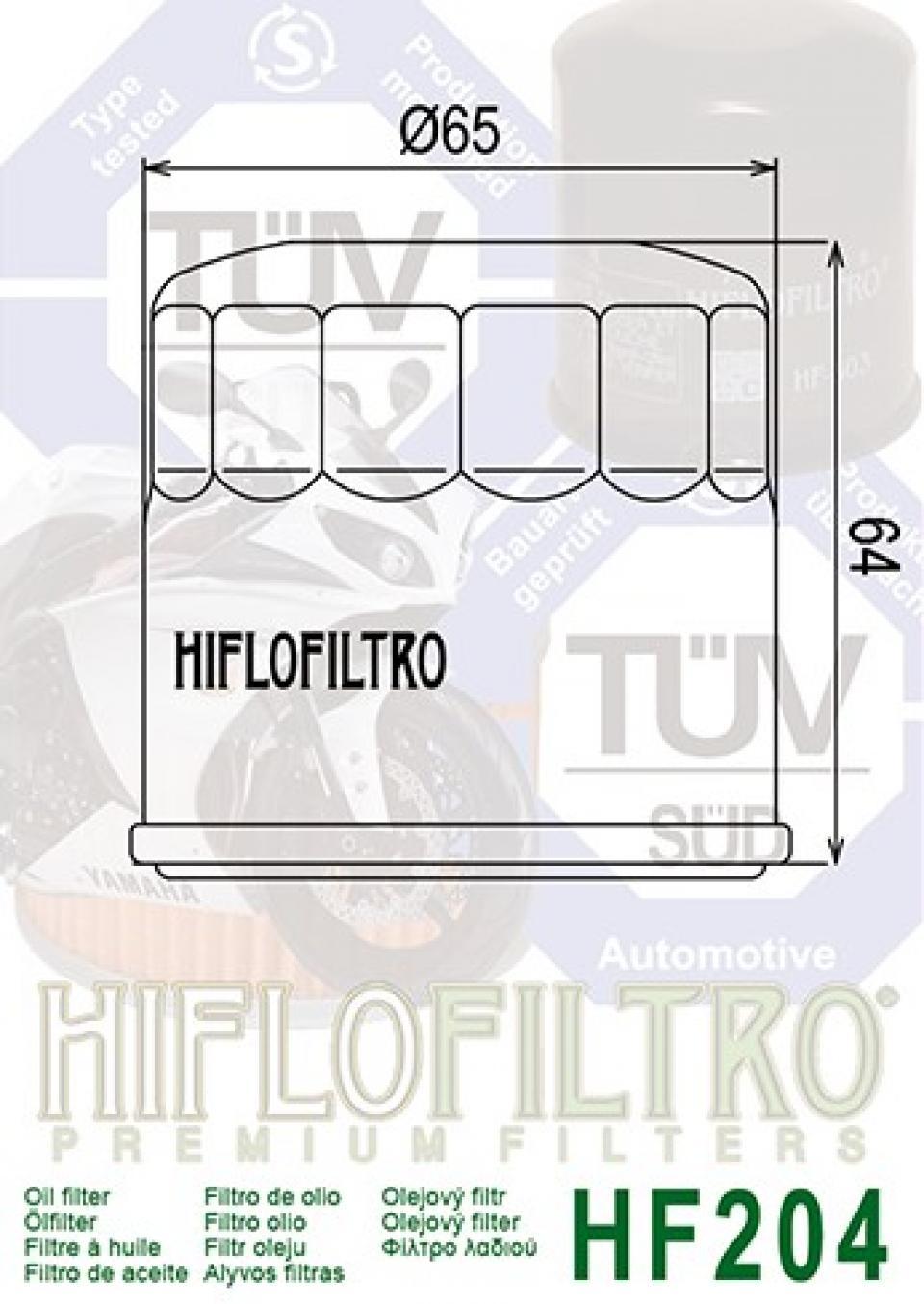 Filtre à huile Hiflofiltro pour Moto Honda 900 CBR 2000 à 2002 HF204 Neuf