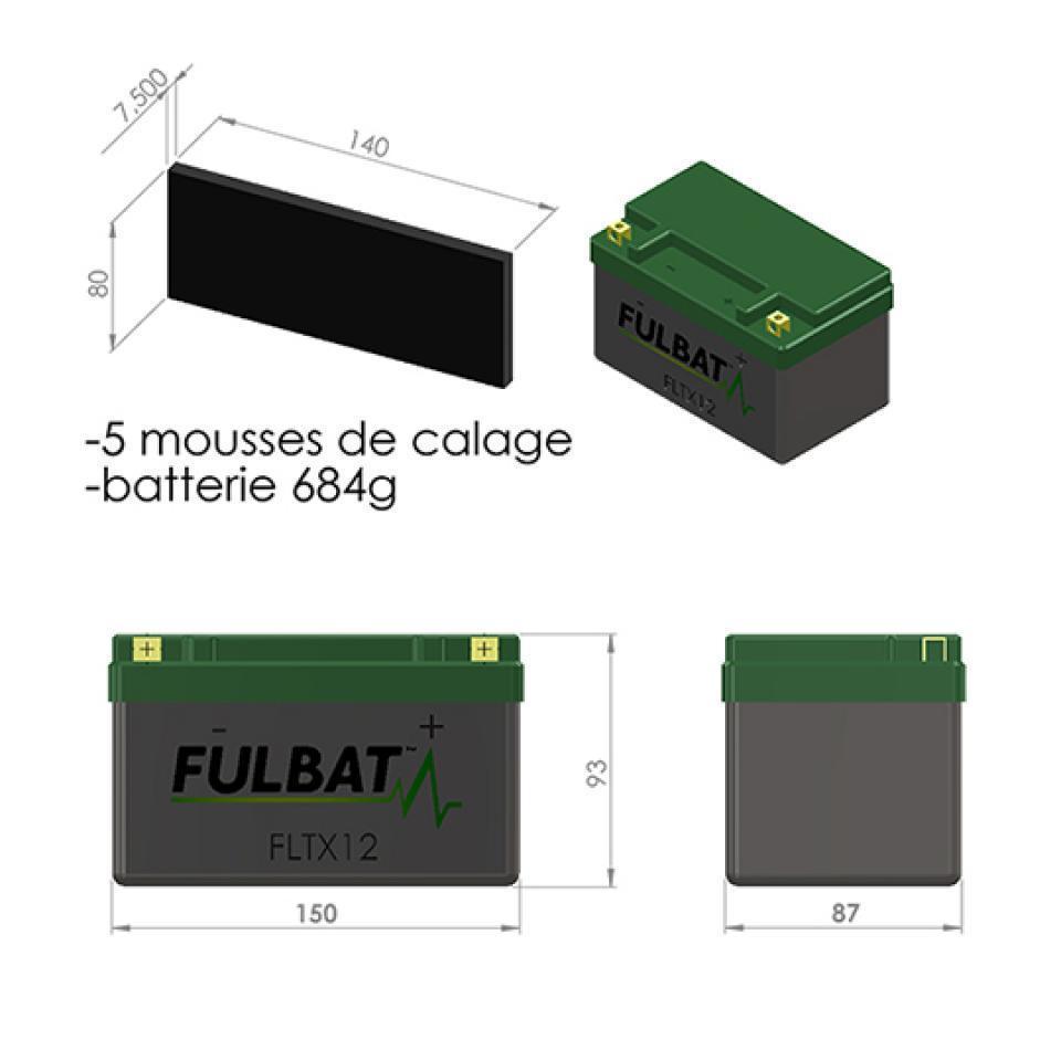 Batterie Lithium Fulbat pour Scooter Sym 50 Fiddle Ii 2008 à 2012 Neuf