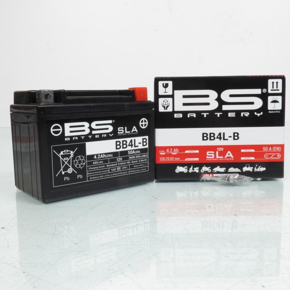 Batterie SLA BS Battery pour Scooter Peugeot 50 Ludix Blaster Rs12 Rcup Lc 2007 à 2013 YB4L-B / 12V 4.2Ah Neuf
