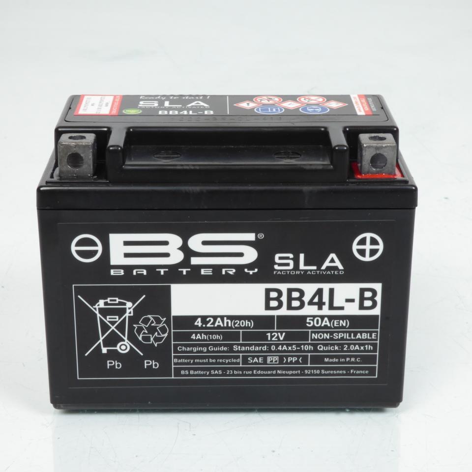 Batterie SLA BS Battery pour Scooter Aprilia 50 Sr R 2T Lc Euro4 2018 à 2019 YB4L-B / 12V 4.2Ah Neuf