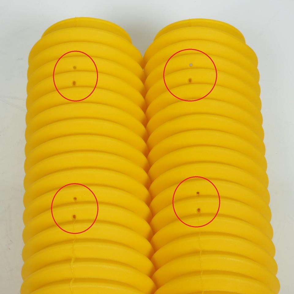 Soufflet protection fourche pour moto caoutchouc jaune d: 42mm D: 60mm  L:350mm