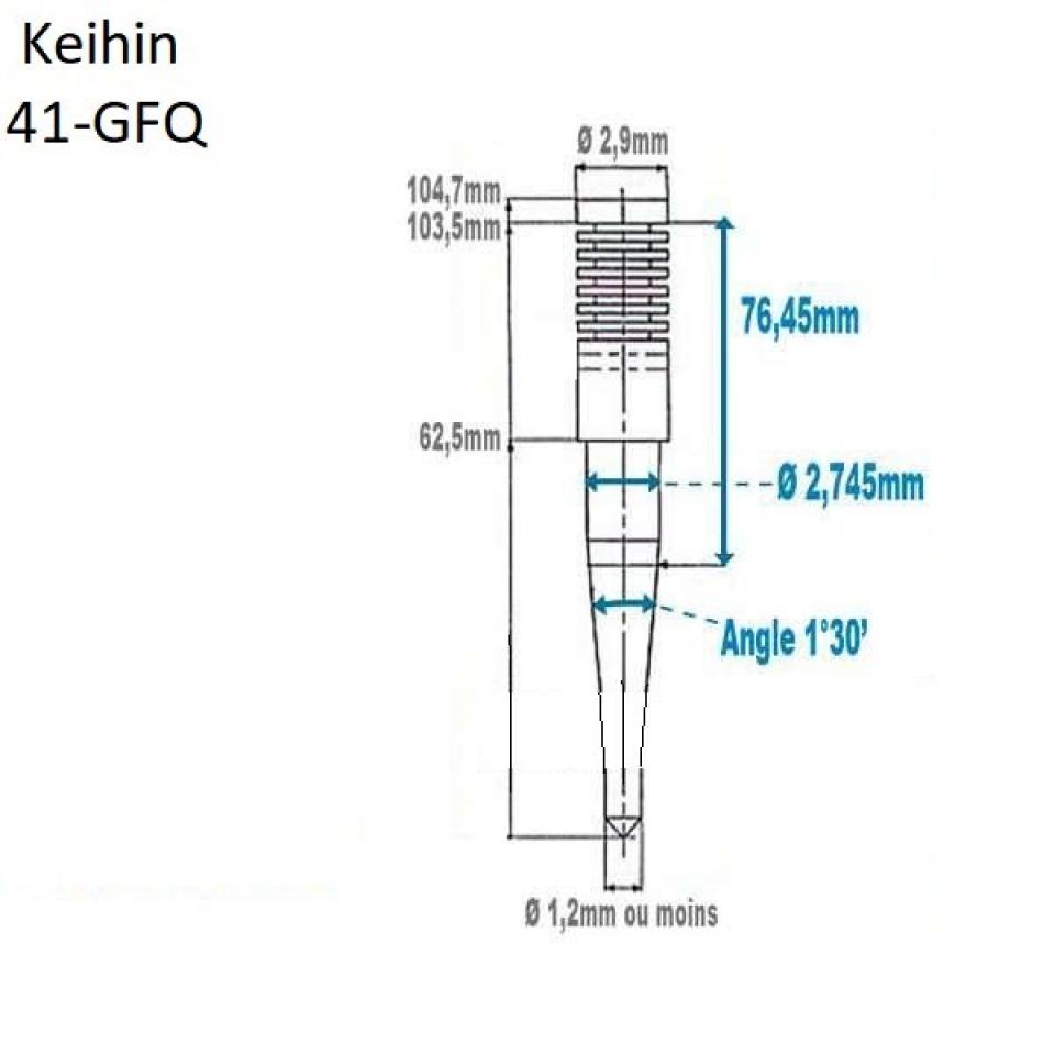 Aiguille de carburateur Keihin FCR 35 à 41mm référence 41GFQ 41-GFQ pour moto