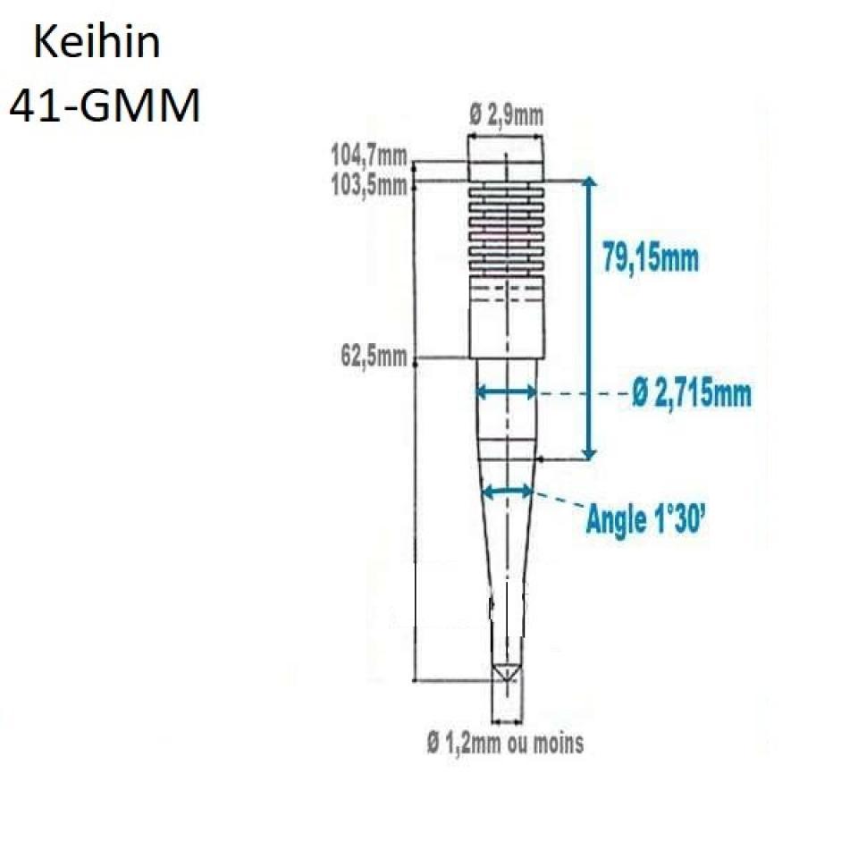 Aiguille de carburateur Keihin FCR 35 à 41mm référence 41-GMM neuf pour moto