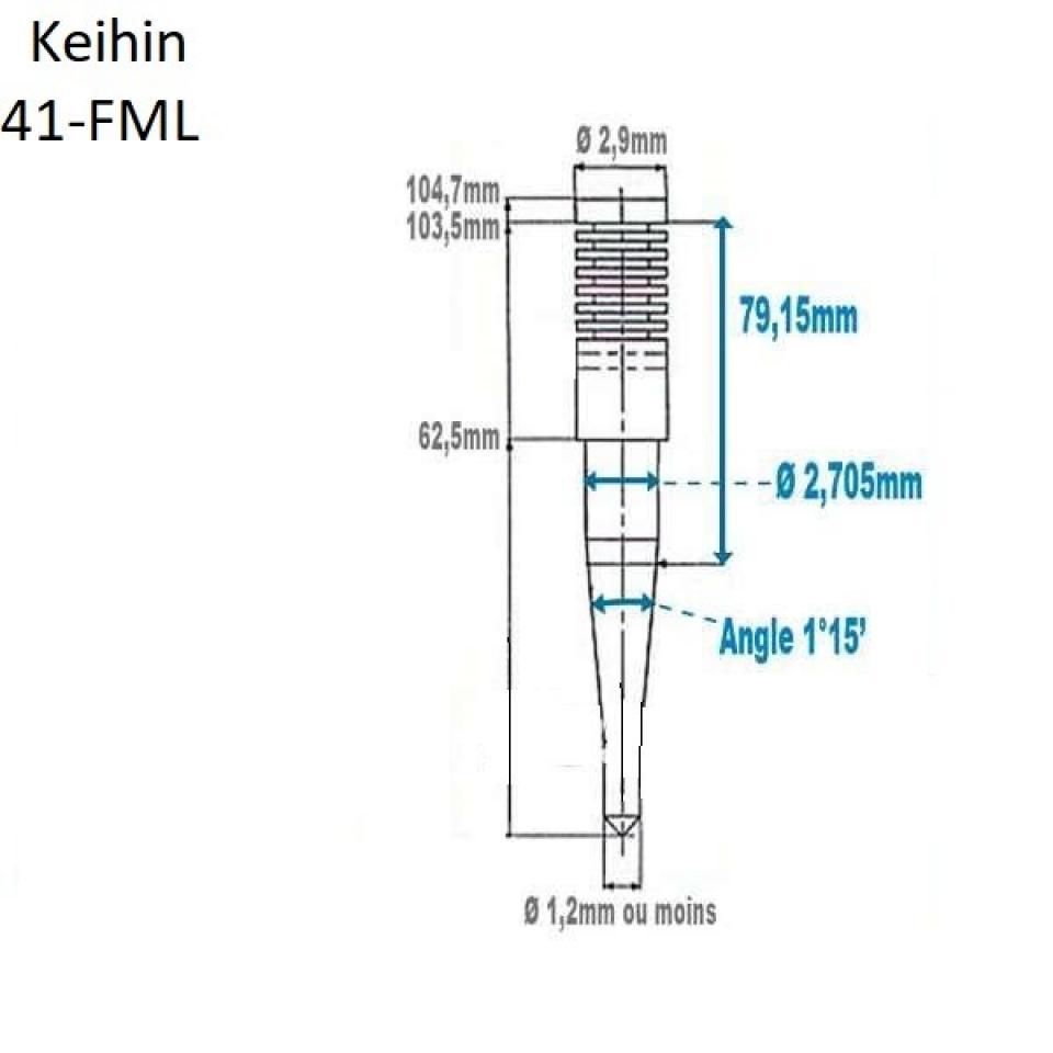 Aiguille de carburateur Keihin FCR 35 à 41mm référence 41-FML neuf pour moto