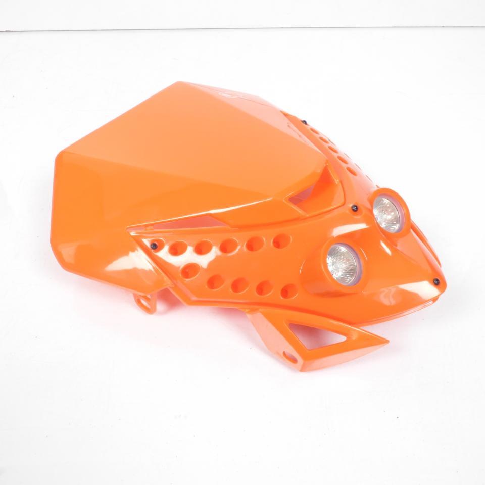 Plaque phare tête de fourche halogène One pour moto E.T. orange optique tuning Neuf