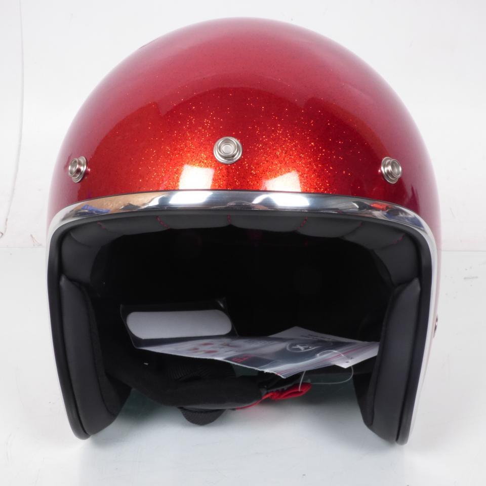 Casque bol jet Torx Wyatt Rouge brillant Taille S pour moto scooter custom Neuf
