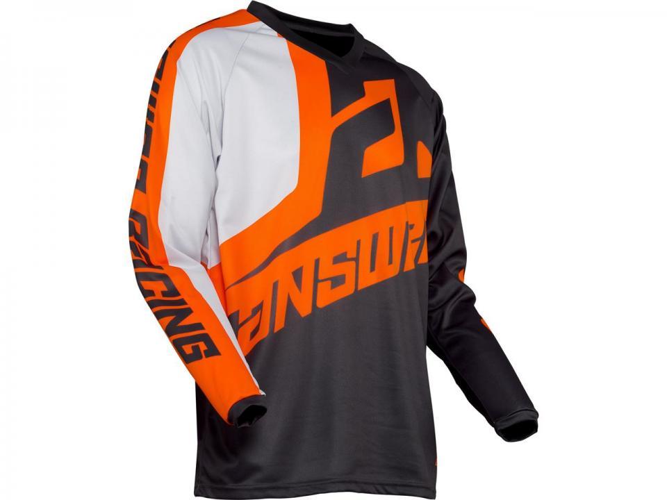 Maillot tee shirt pour moto cross Taille L noir orange Answer Syncron Voyd Charcoal