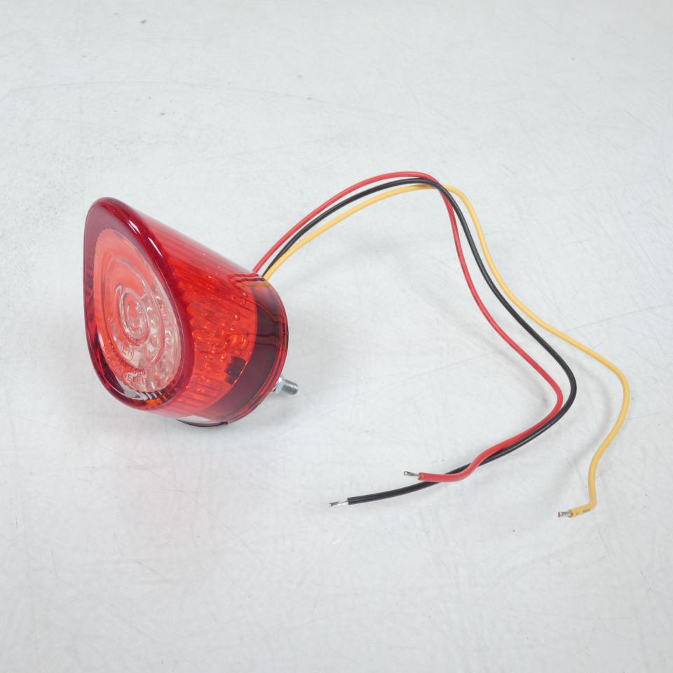 Feu arrière LED rouge Ø44mm avec eclairage plaque 3 led blanc Chaft pour moto