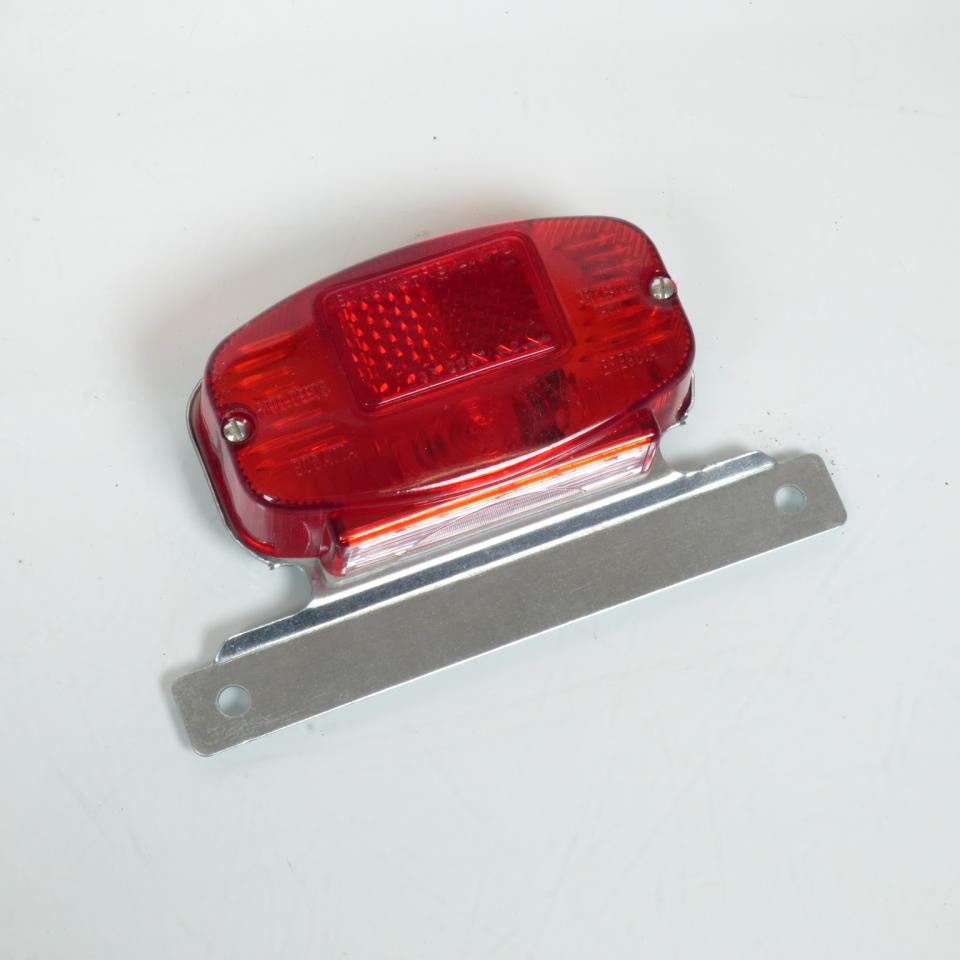 Feu arrière rouge avec support de plaque gris vintage ampoule navette pour moto