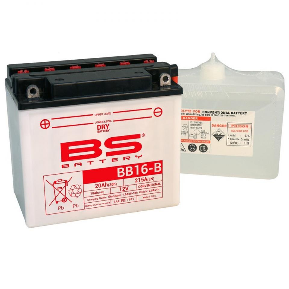 Batterie BS Battery pour Moto Harley Davidson 1340 FXEF 1979 à 1981 YB16-B / 12V 19Ah Neuf