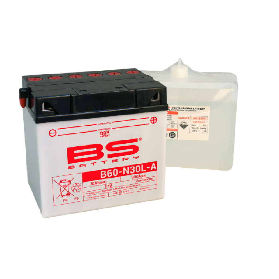 Batterie BS Battery pour moto BMW 1000 R 100 / 7 1976-1980 53030 / 12V 30Ah Neuf