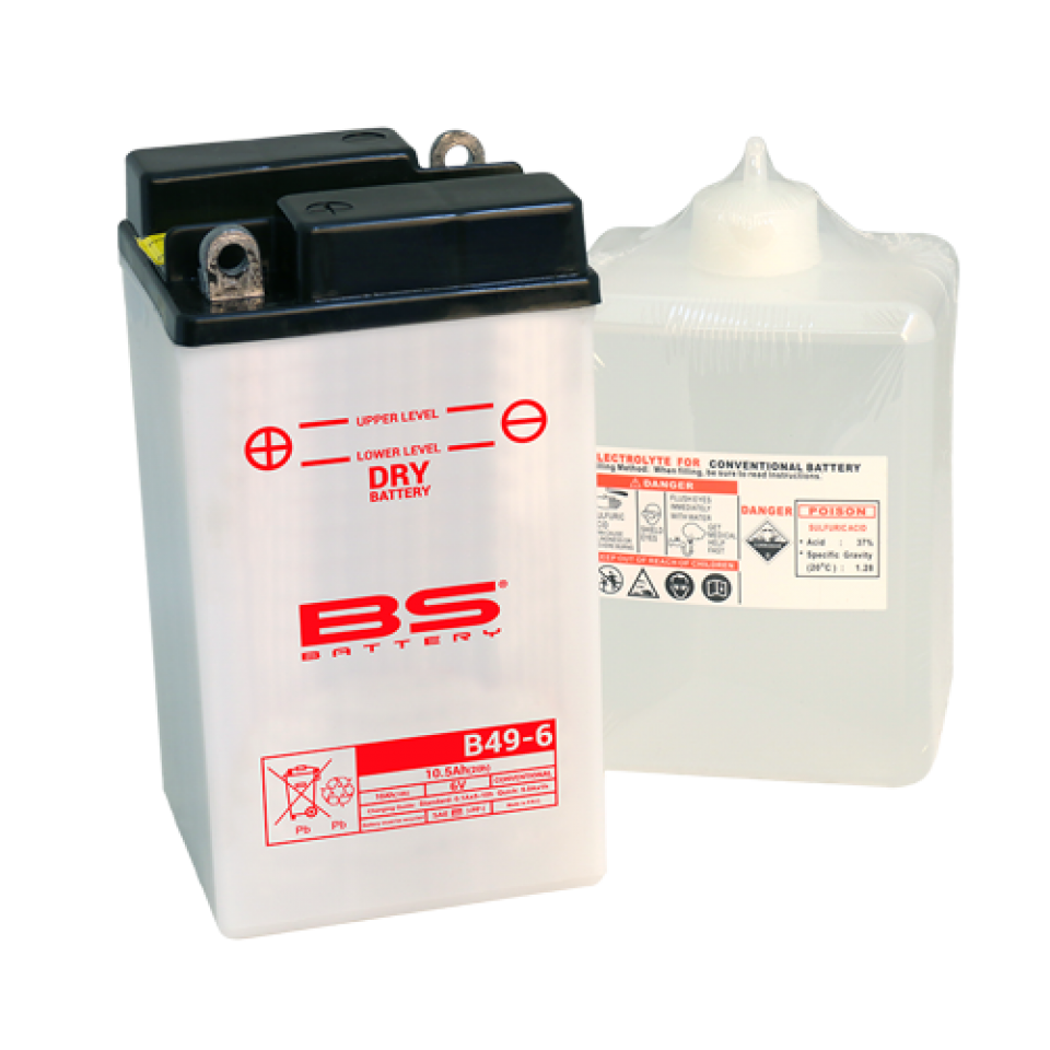 Batterie BS Battery pour moto Cagiva 125 N90 1991 à 1997 B49-6 / 6V 9Ah Neuf