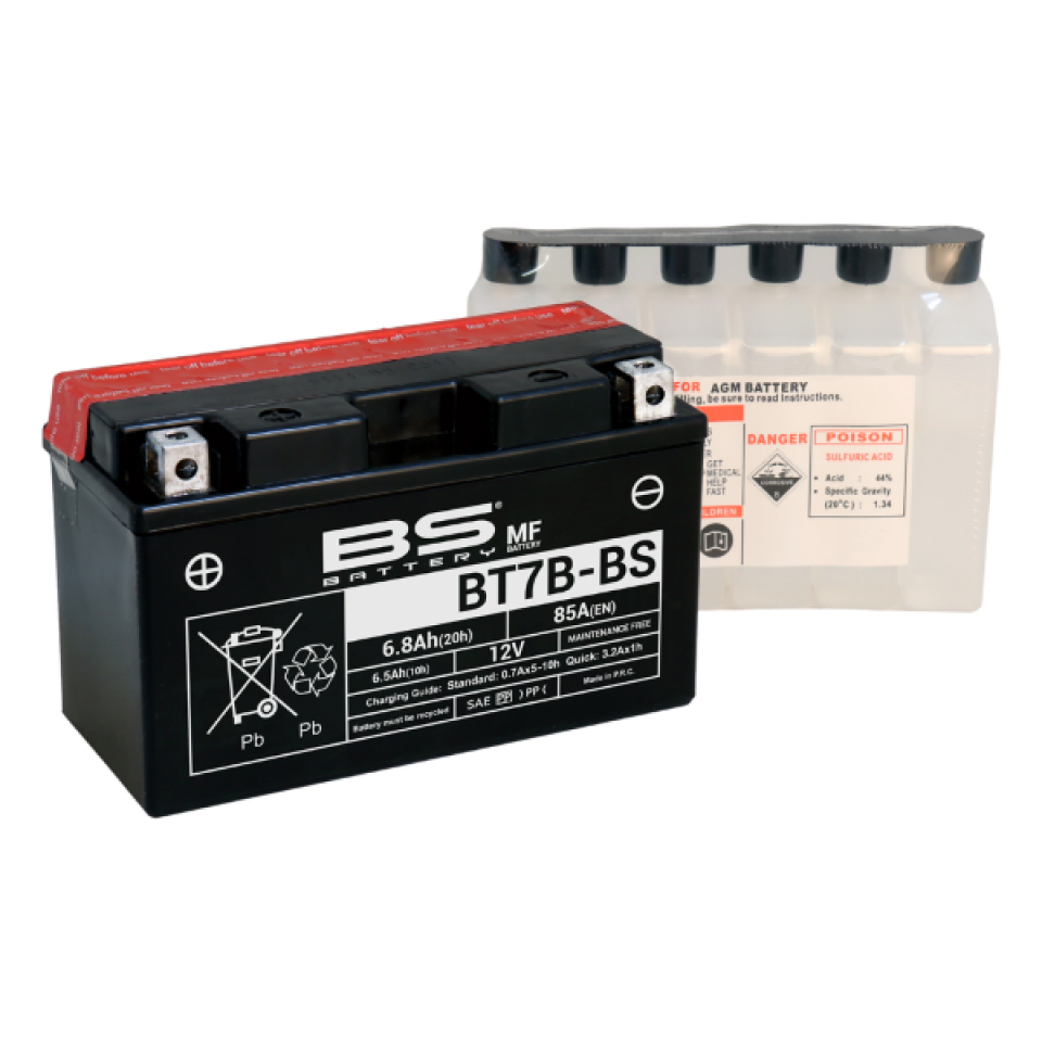 Batterie BS Battery pour scooter MBK 125 Hw Oceo 2012-2013 YT7B-BS / 12V 6,5Ah Neuf