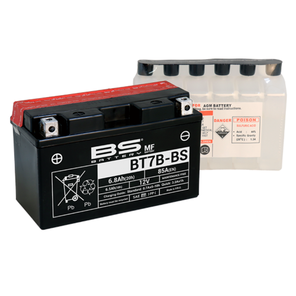 Batterie BS Battery pour scooter MBK 125 Hw Oceo 2012-2013 YT7B-BS / 12V 6,5Ah Neuf