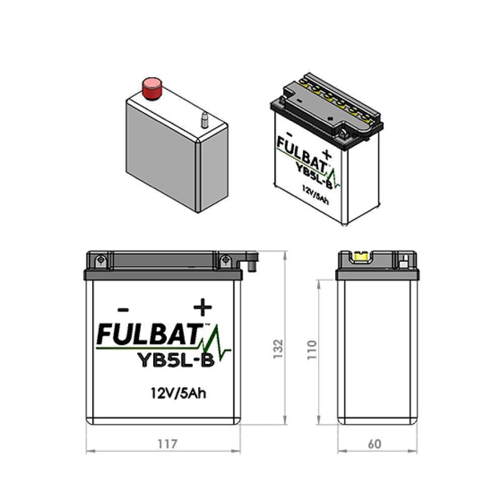 Batterie Fulbat pour Moto Yamaha 125 YBR 2000 à 2016 Neuf