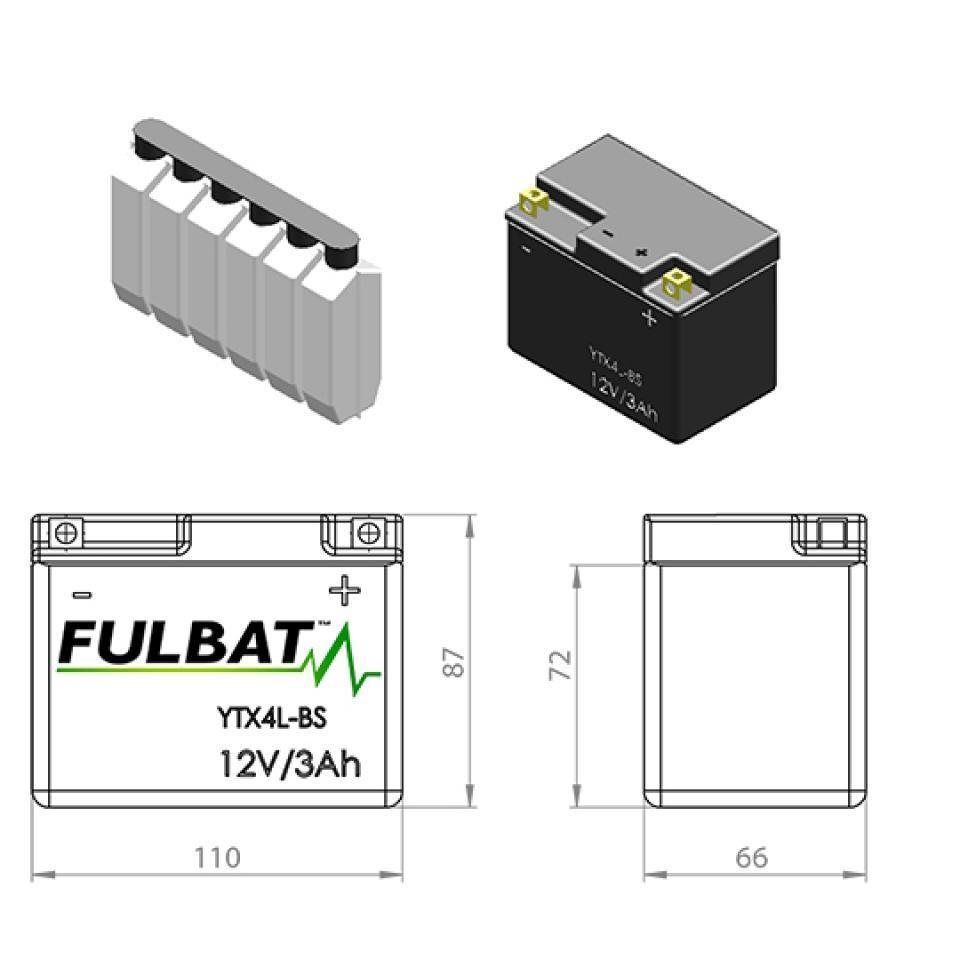 Batterie Fulbat pour Scooter Kymco 50 KB 1995 à 2000 Neuf