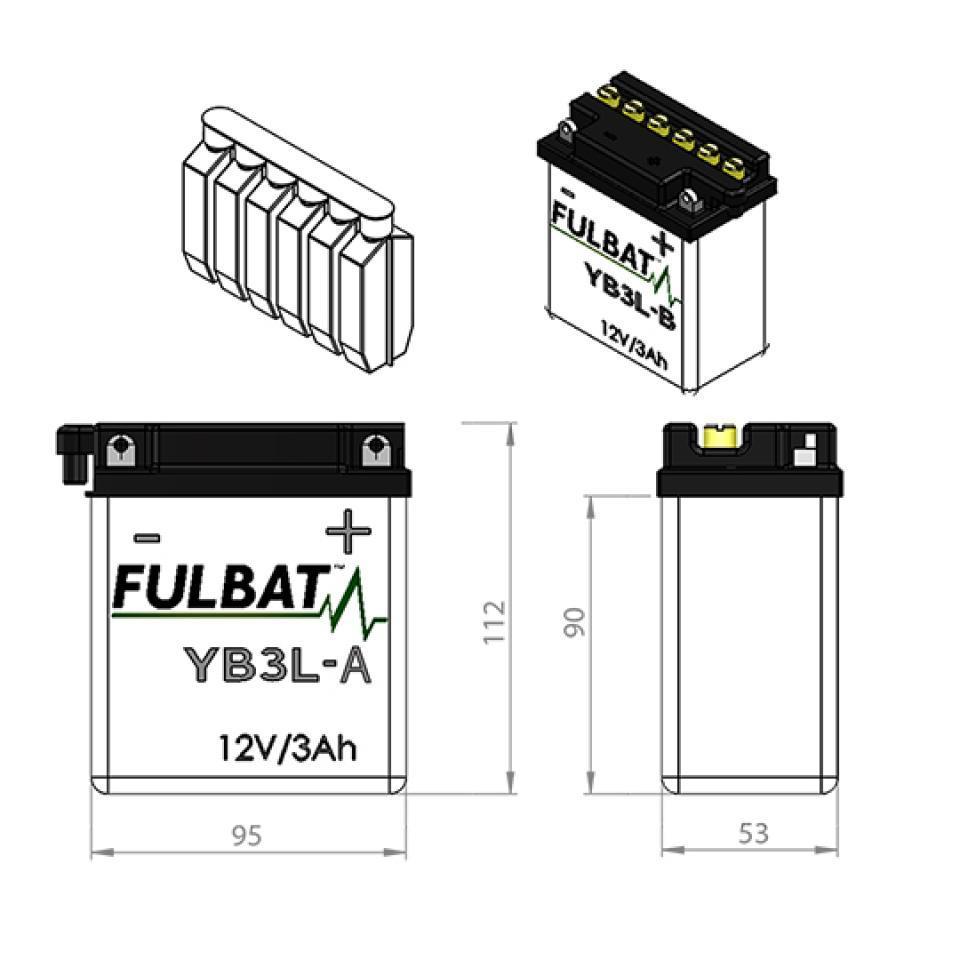 Batterie Fulbat pour Moto Honda 50 MBX S 1983 à 1985 Neuf
