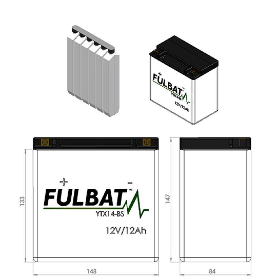 Batterie Fulbat pour Moto Kawasaki 1100 ZRX 1997 à 2000 Neuf