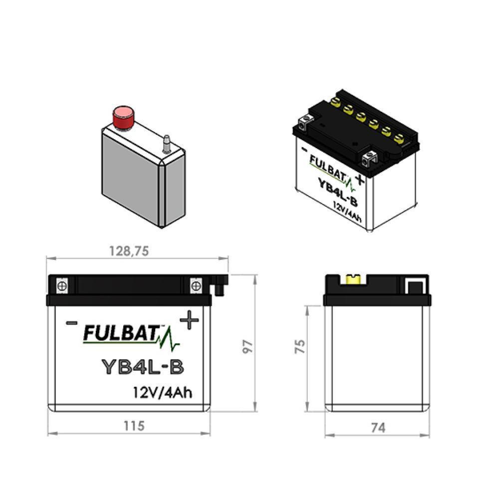 Batterie Fulbat pour Mobylette Yamaha 50 DT Supermotard 2003 à 2011 Neuf