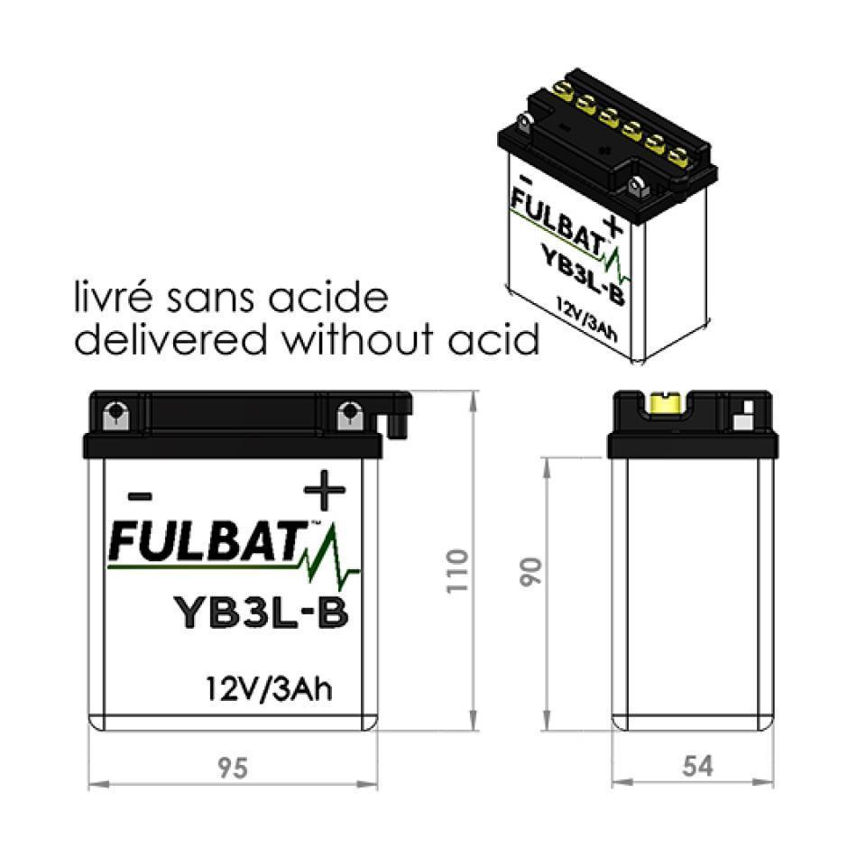 Batterie Fulbat pour Moto Yamaha 80 Dt Lc2 1985 à 1992 Neuf