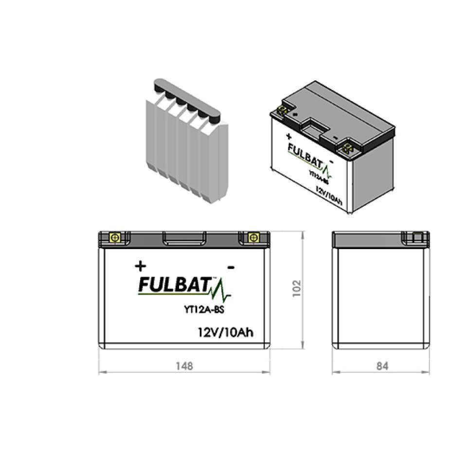 Batterie Fulbat pour Moto Sym 250 Wolf 2012 à 2015 Neuf