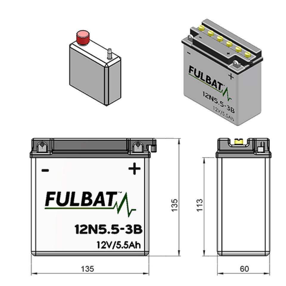 Batterie Fulbat pour Moto Gilera 125 XR1 1988 Neuf
