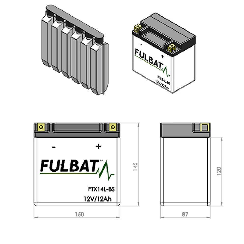 Batterie Fulbat pour Moto Buell 1125 R 2008 à 2010 Neuf