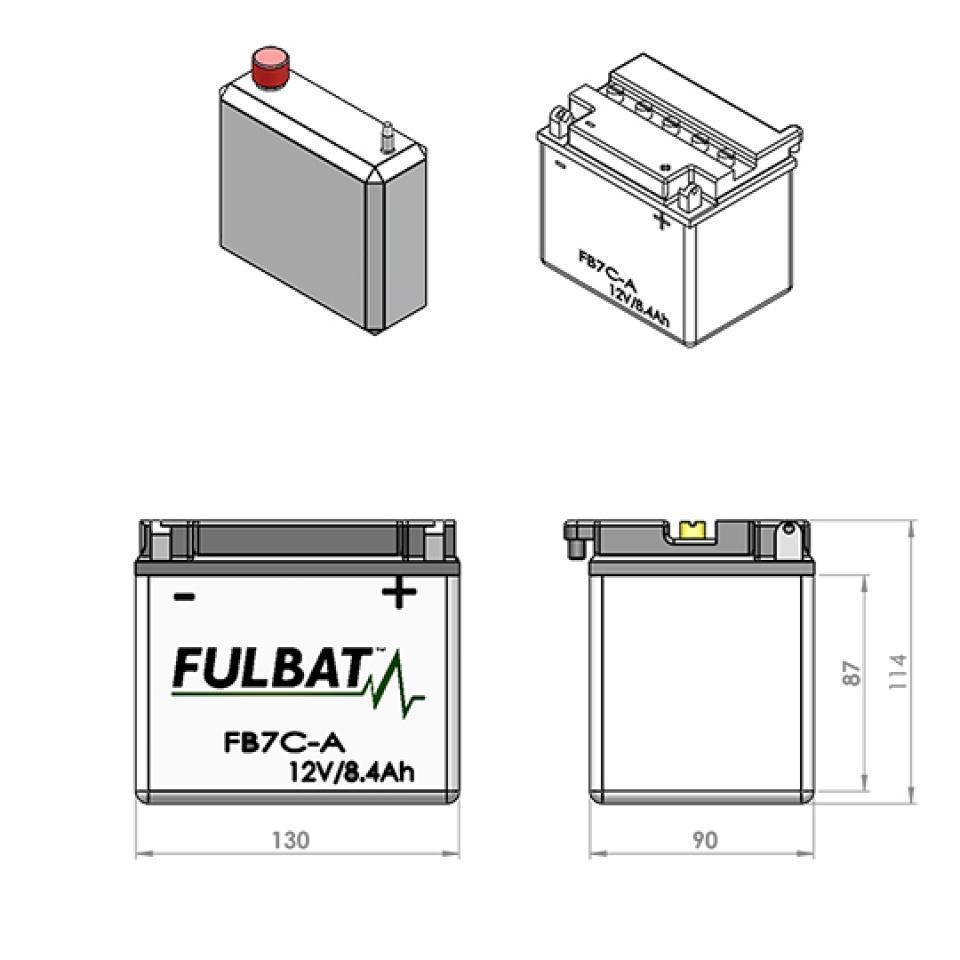 Batterie Fulbat pour Moto Yamaha 200 TW 1989 à 1994 Neuf