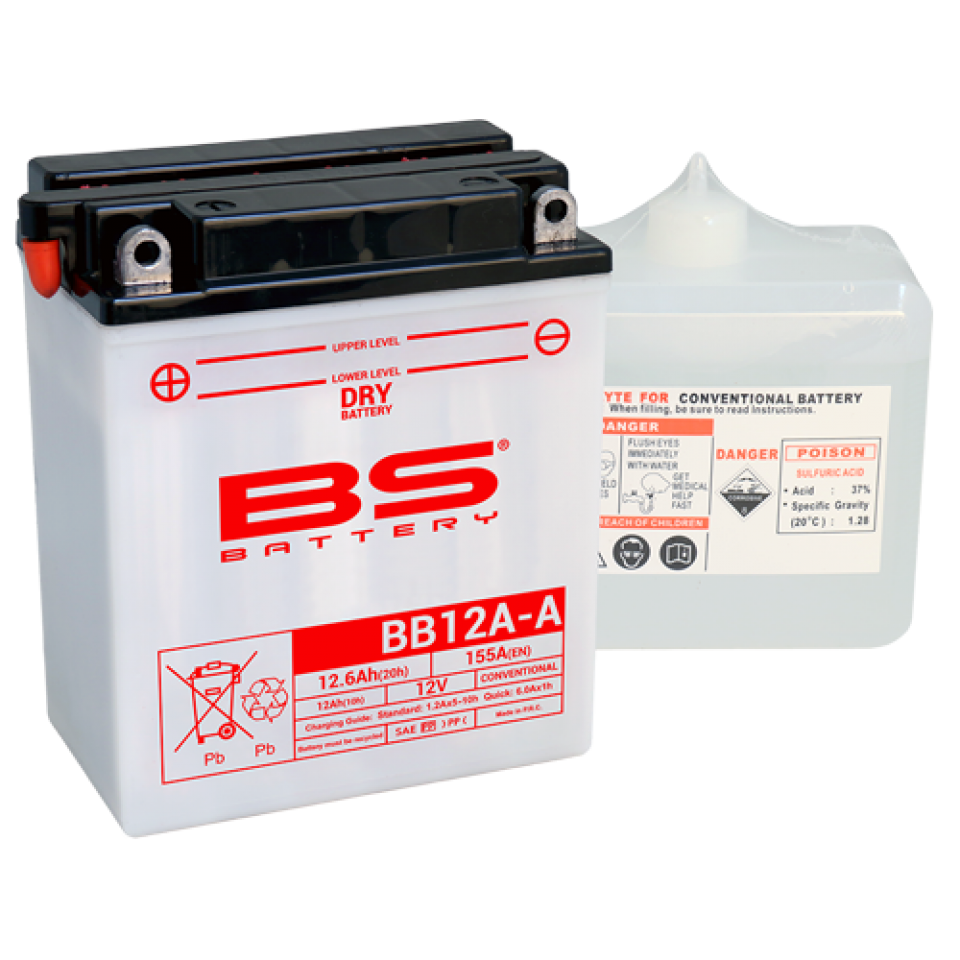 Batterie BS Battery pour Moto Kawasaki 600 ZZR 1990 à 1993 YB12A-A Neuf