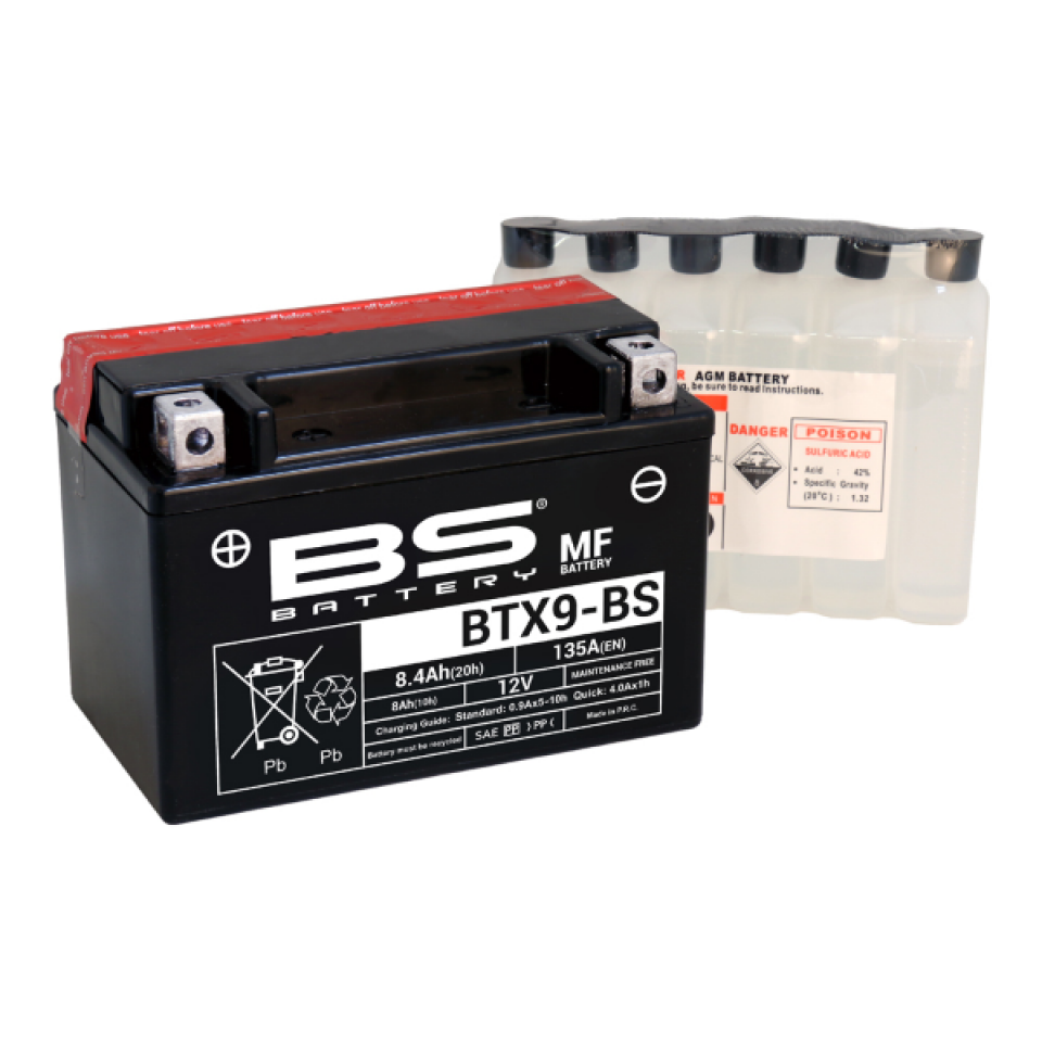 Batterie BS Battery pour Scooter Beta 125 Eikon 2000 à 2004 YTX9-BS / 12V 8Ah Neuf