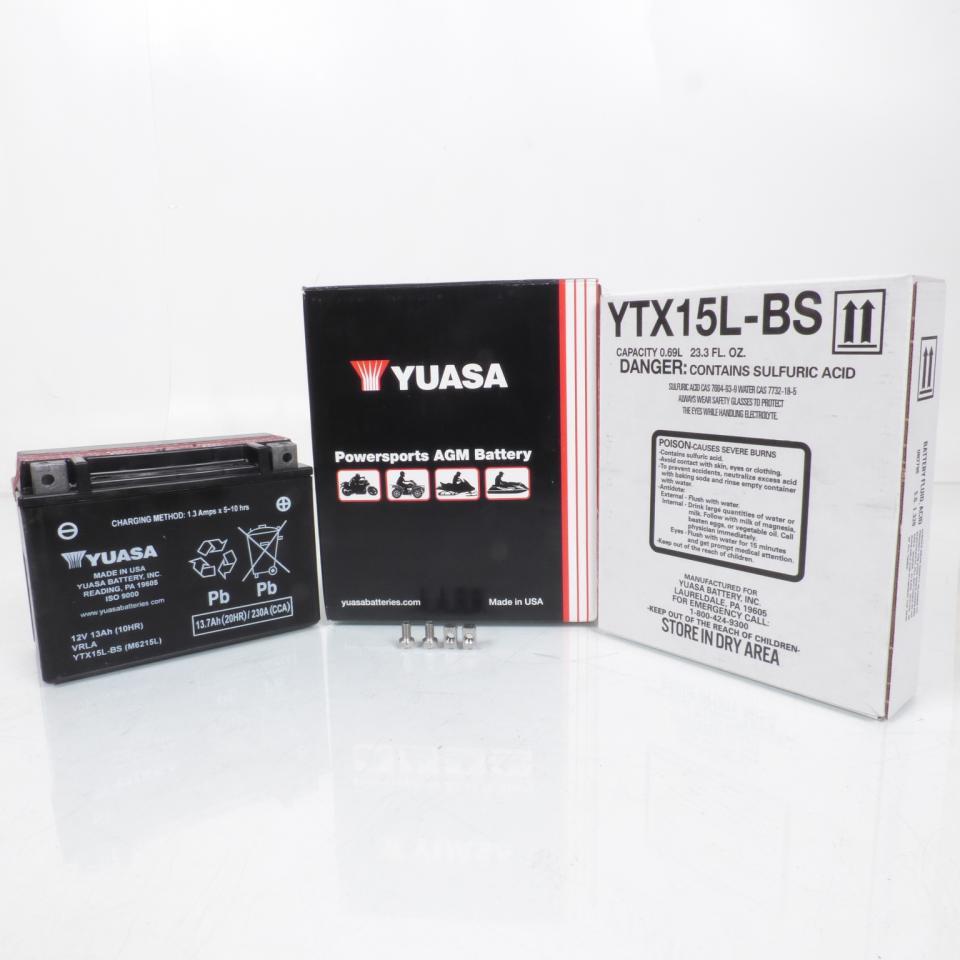 Batterie Yuasa pour Quad Bombardier 650 Ds 4X2 2000 à 2003 YTX15L-BS / 12V 13Ah Neuf