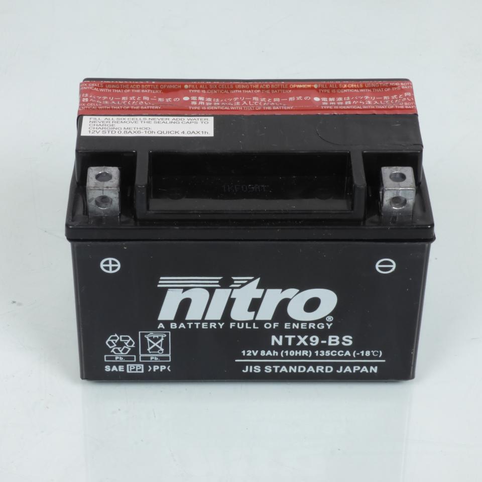 Batterie Nitro YTX9-BS / 12V 8Ah pour scooter Aprilia 125 Habana 1999 à 2020