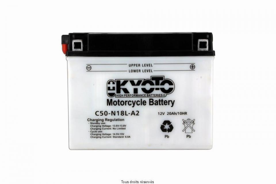 Batterie Kyoto pour Moto Harley Davidson 1340 FLT 1980 à 1982 Y50-N18L-A2 / 12V 20Ah Neuf