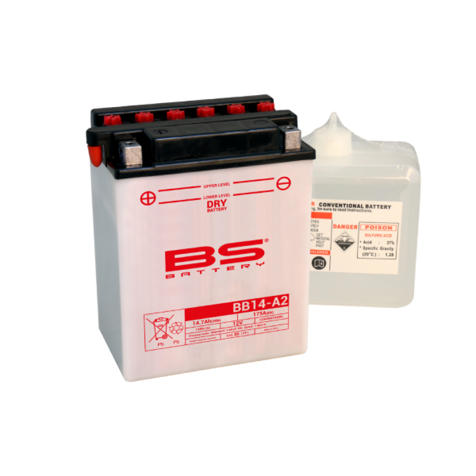 Batterie BS Battery pour Quad Kymco 400 Mxu Irs 2X4 2008 à 2013 YB14-A2 / 12V 14Ah Neuf