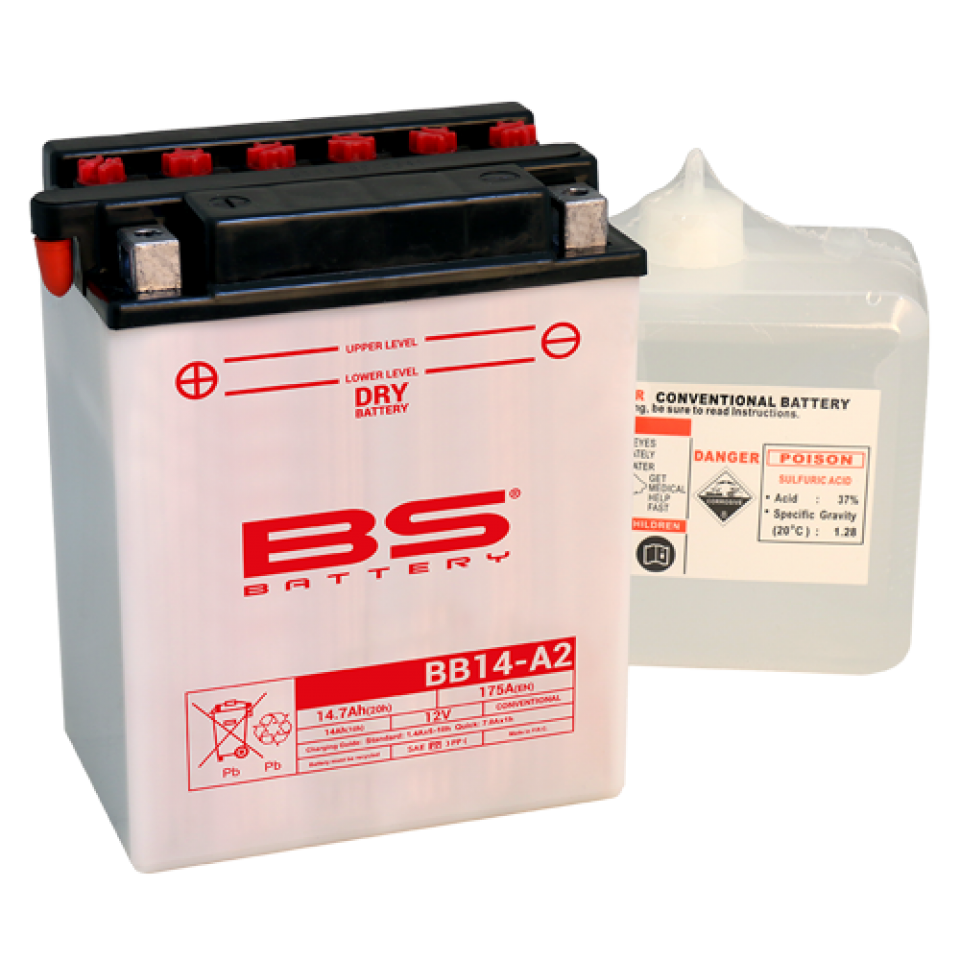 Batterie BS Battery pour Quad Kymco 400 Mxu Irs 2X4 2008 à 2013 YB14-A2 / 12V 14Ah Neuf