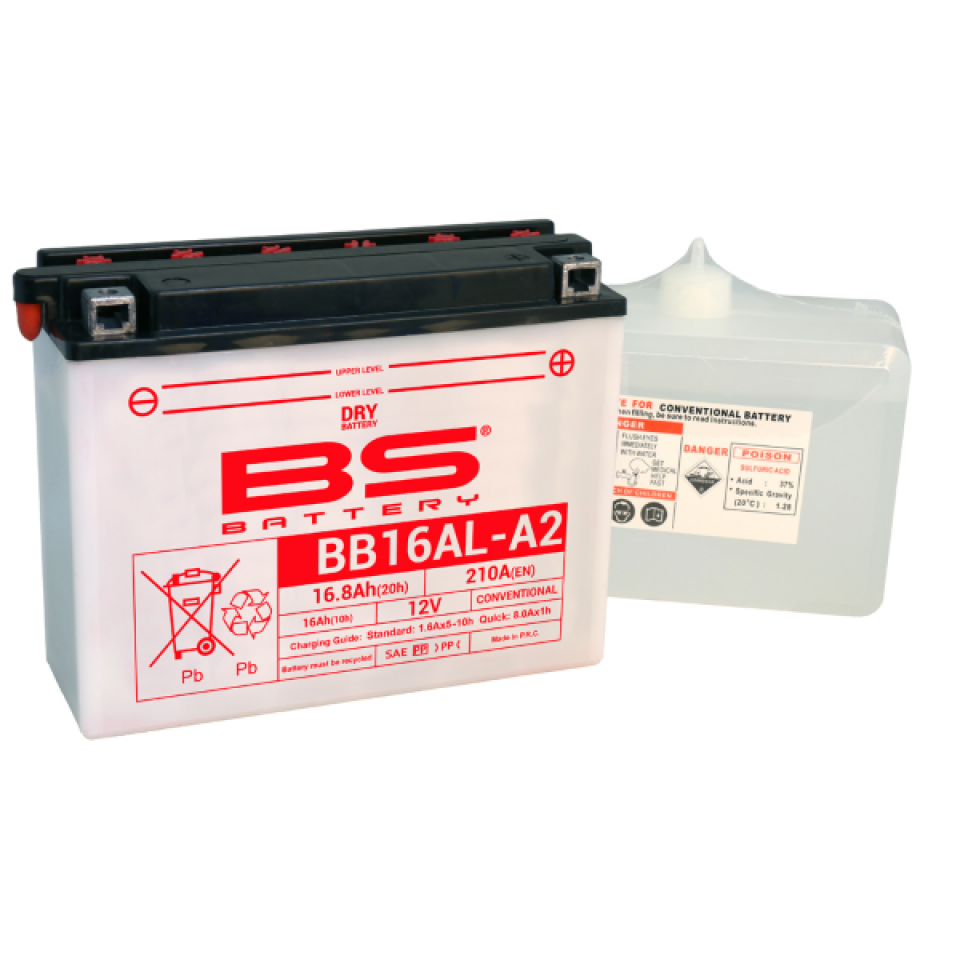 Batterie BS Battery pour moto Ducati 900 Monster 1993-1999 YB16AL-A2 / 12V 16Ah Neuf