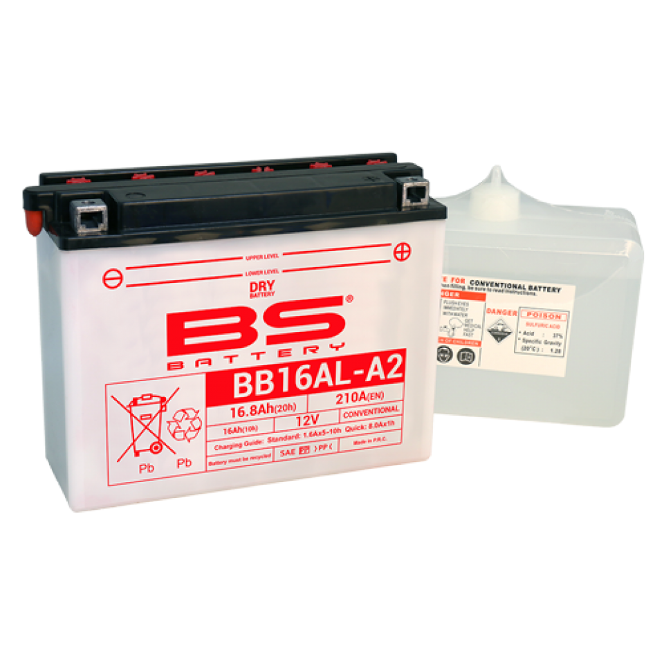 Batterie BS Battery pour moto Ducati 900 Monster 1993-1999 YB16AL-A2 / 12V 16Ah Neuf