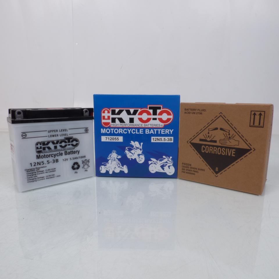 Batterie Kyoto pour Moto Yamaha 125 Rd Dx Rayon 1975 à 1977 12N5.5-3B / 12V 5.5Ah Neuf