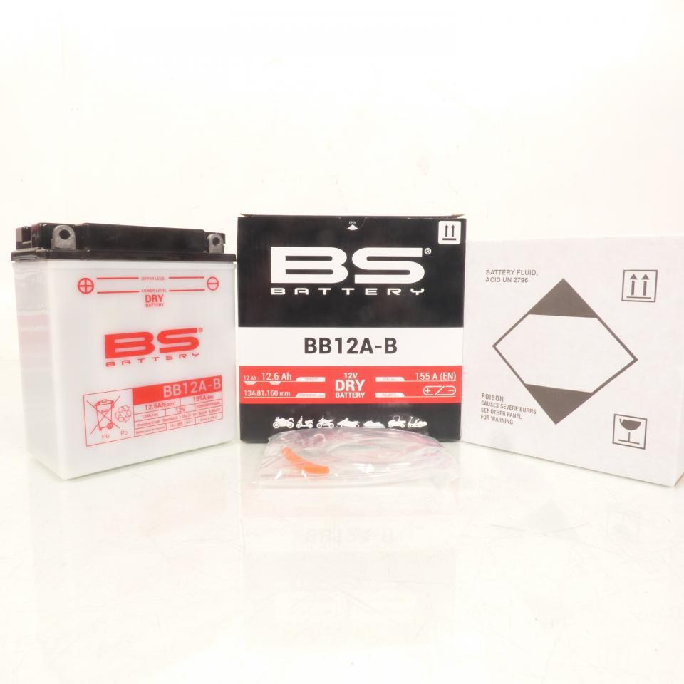 Batterie BS Battery pour Moto Honda 500 Gb Club Man 1991 à 1993 YB12A-B / 12V 12Ah Neuf