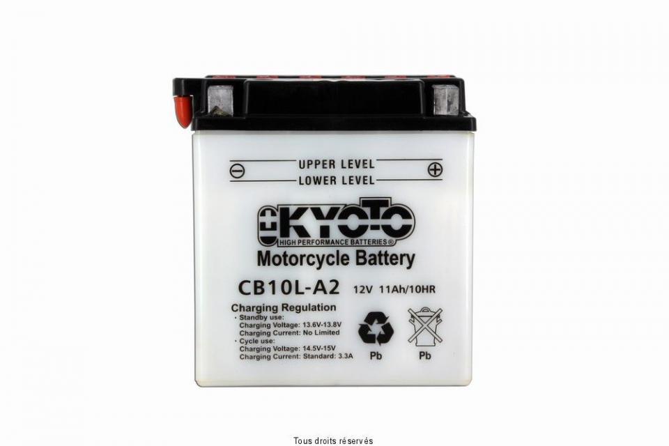 Batterie Kyoto pour Moto Yamaha 125 XV Virago 1997 à 2003 YB10L-A2 / 12V 11Ah Neuf