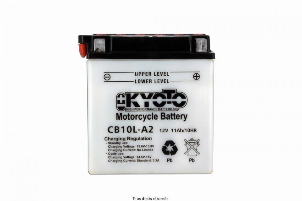 Batterie Kyoto pour Moto Yamaha 250 Xvs Drag Star 2001 à 2004 YB10L-A2 / 12V 11Ah Neuf