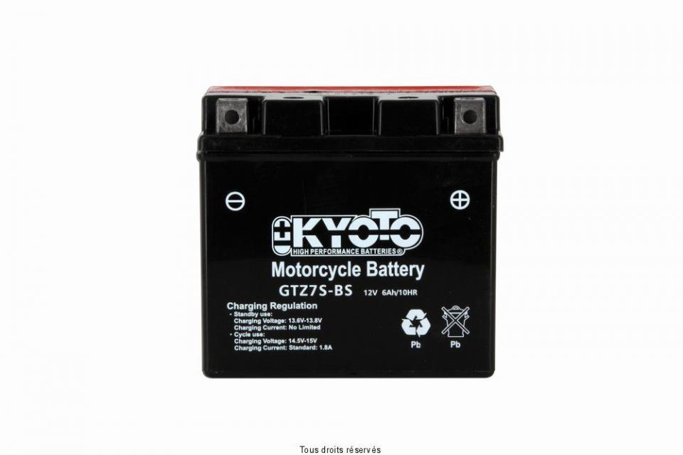 Batterie Kyoto pour Moto Yamaha 125 Dragstar 2001 à 2004 YTZ7S-BS / 12V 6Ah Neuf