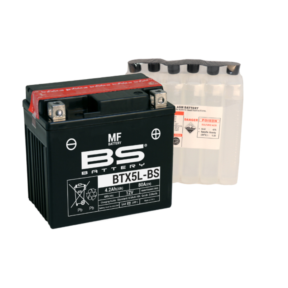 Batterie BS Battery pour Moto Husaberg 350 FE 2000 à 2001 YTX5L-BS / 12V 4Ah Neuf