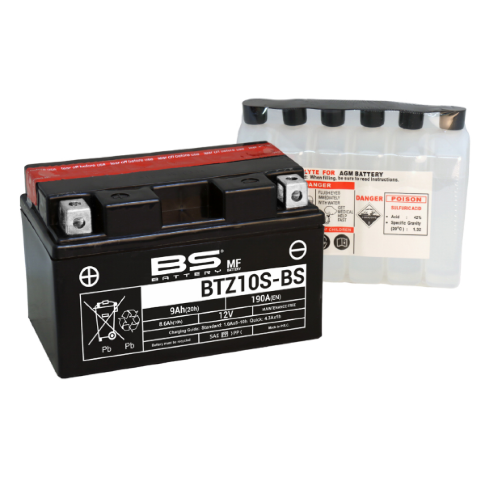 Batterie BS Battery pour pour Moto MV Agusta 750 F4 1999 à 2005 YTZ10S-BS / 12V 8,6Ah Neuf