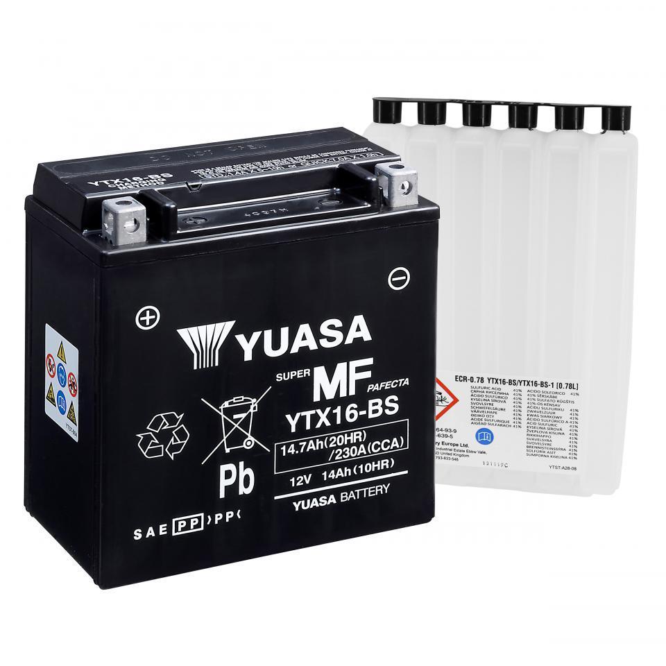 Batterie Yuasa pour Moto Kawasaki 1700 Vn Vulcan Nomad Abs 2015 à 2017 YTX16-BS / 12V 14Ah Neuf